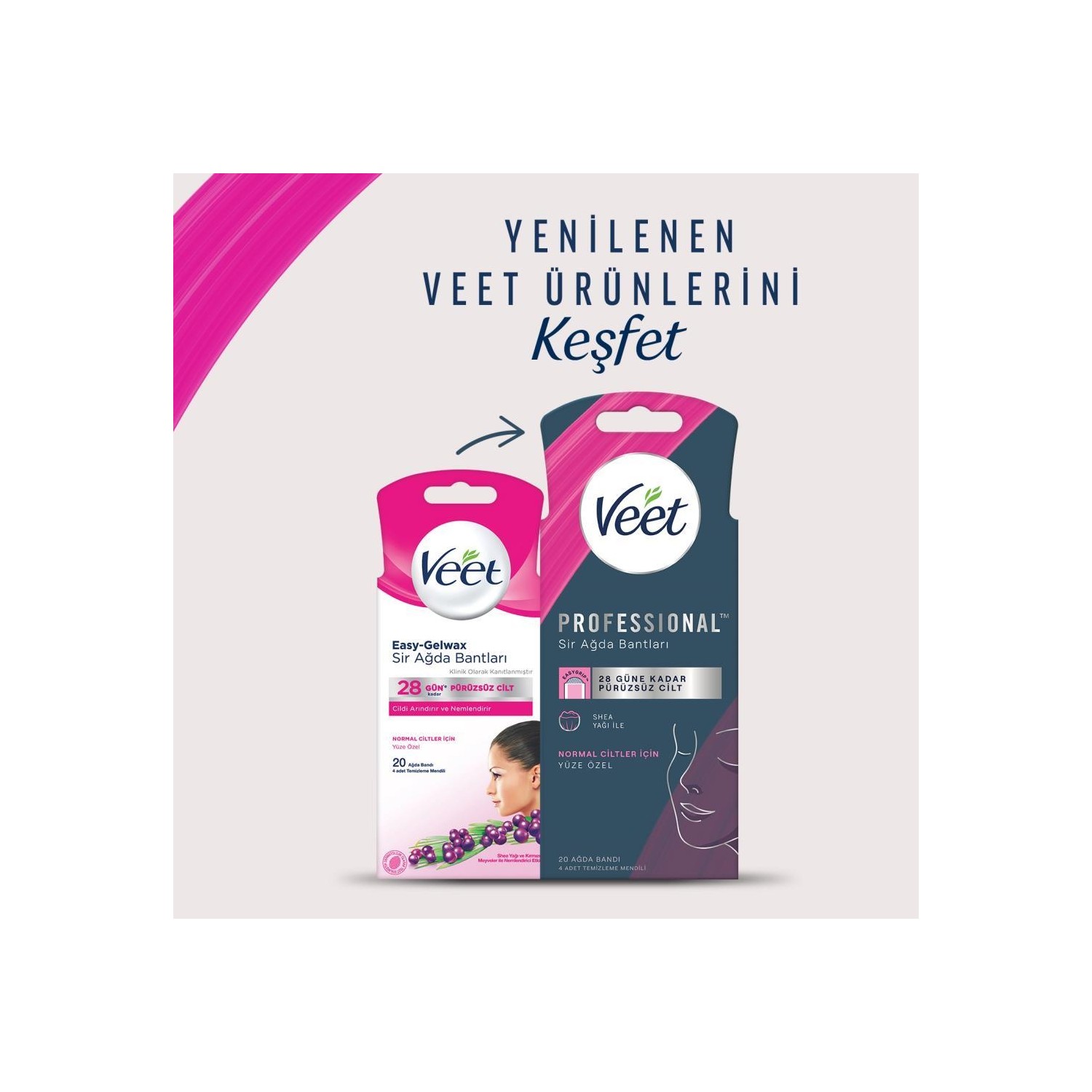 Veet Professıonal Yüz Ağda Bandı Normal Ciltler 20'li