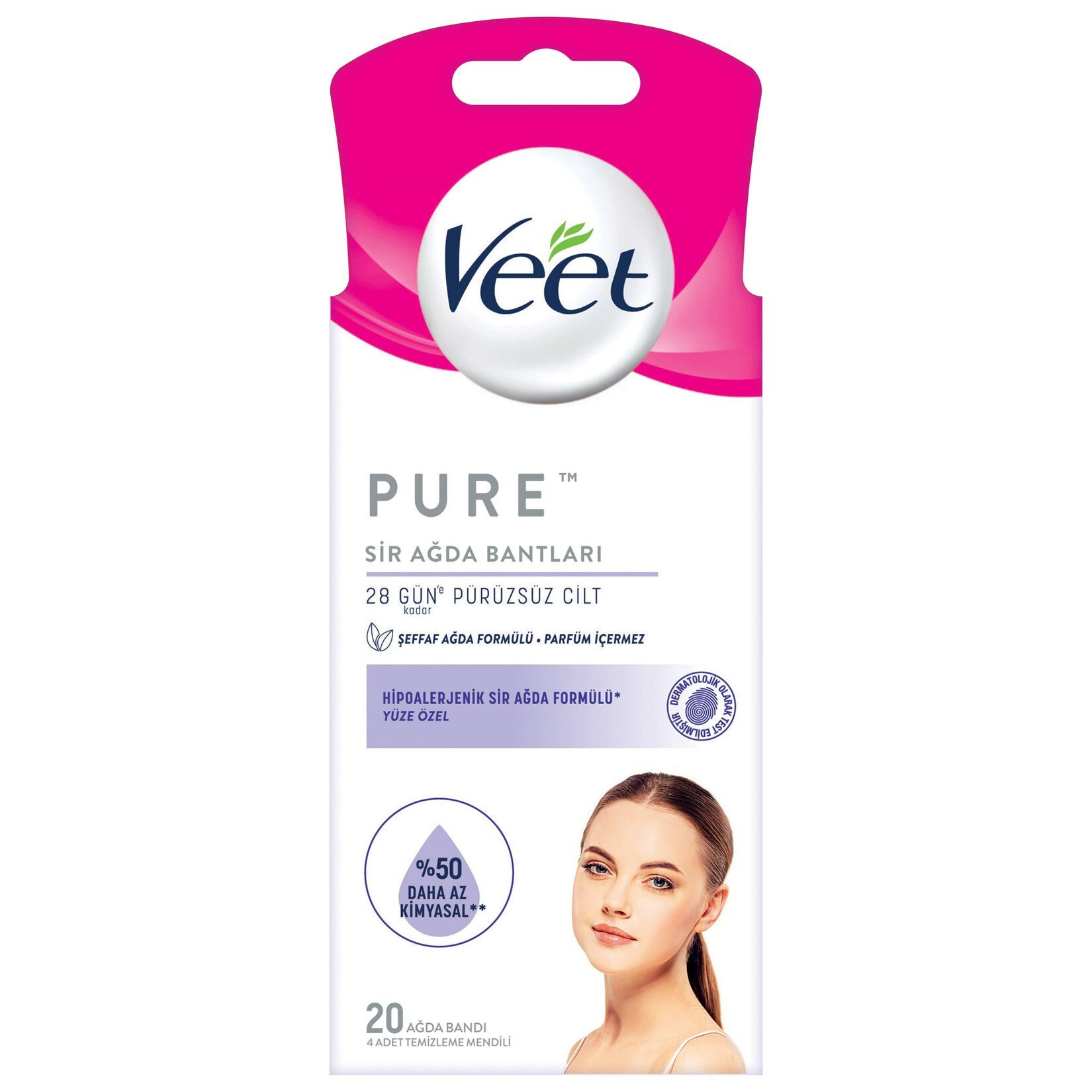 Veet Pure Yüz Ağda Bandı 20'li 3 Adet