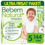 Bebem Natural Bebek Bezi Ultra Fırsat Paketi 5 Beden 72x2 144 Adet