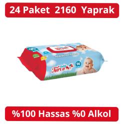 Baby Turco Islak Havlu Kapaklı 90'lı 24 Adet 2160 Yaprak