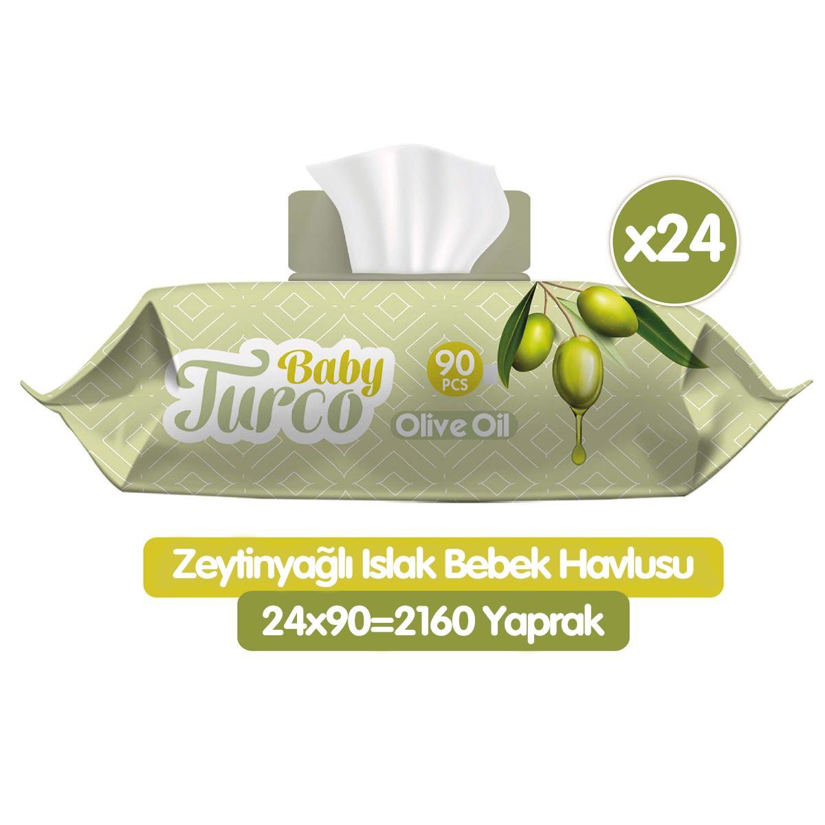Baby Turco Zeytinyağlı Islak Havlu Mendil 90x24 2160 Yaprak