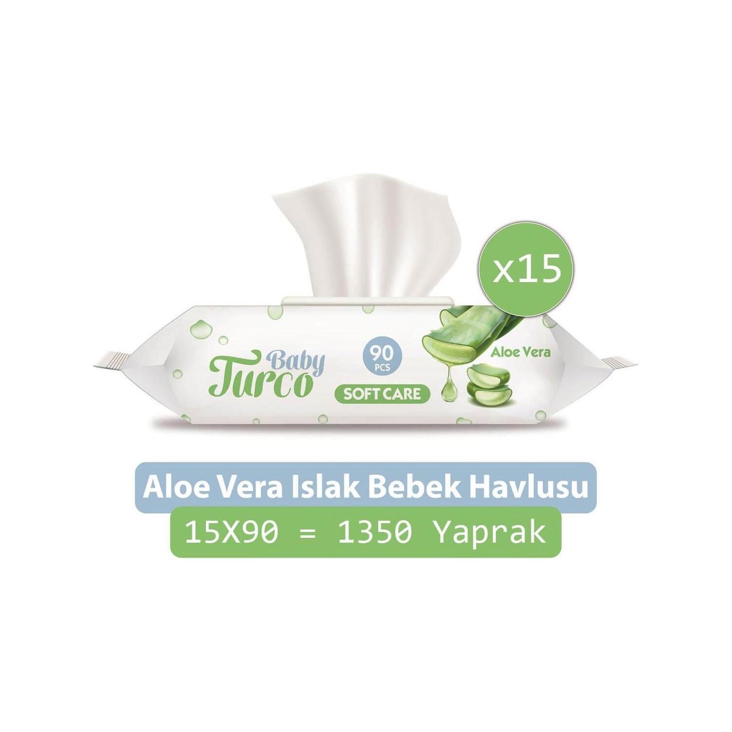 Baby Turco Softcare Aloea Vera Islak Havlu Mendil 90x15 1350 Yaprak