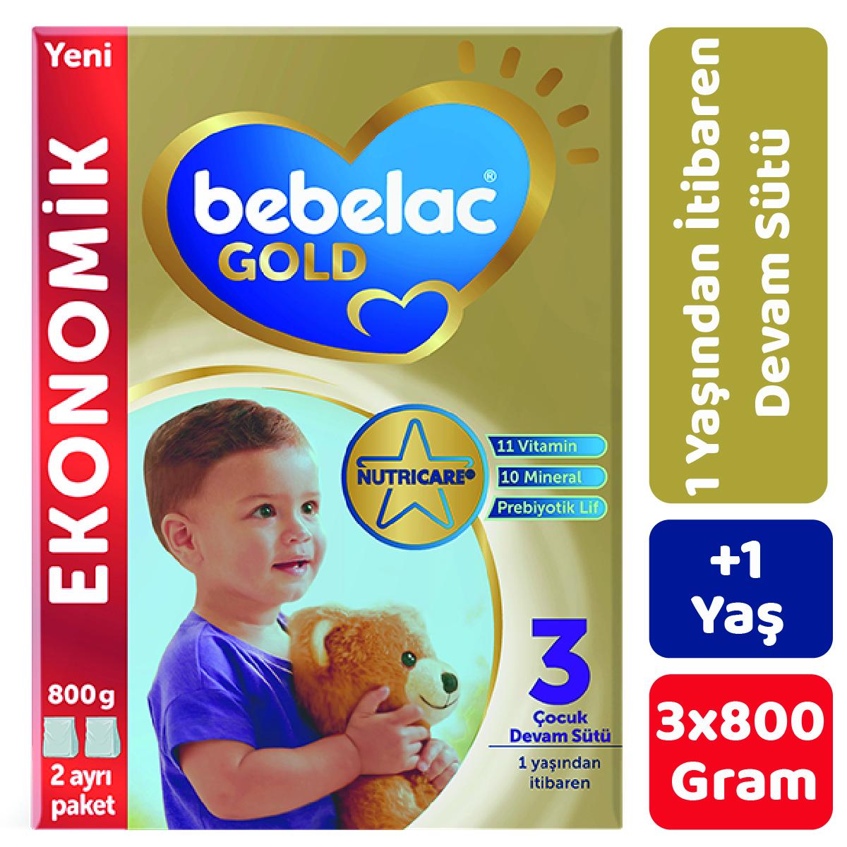 Bebelac Gold 3 Çocuk Devam Sütü 800 gr 3'lü Paket
