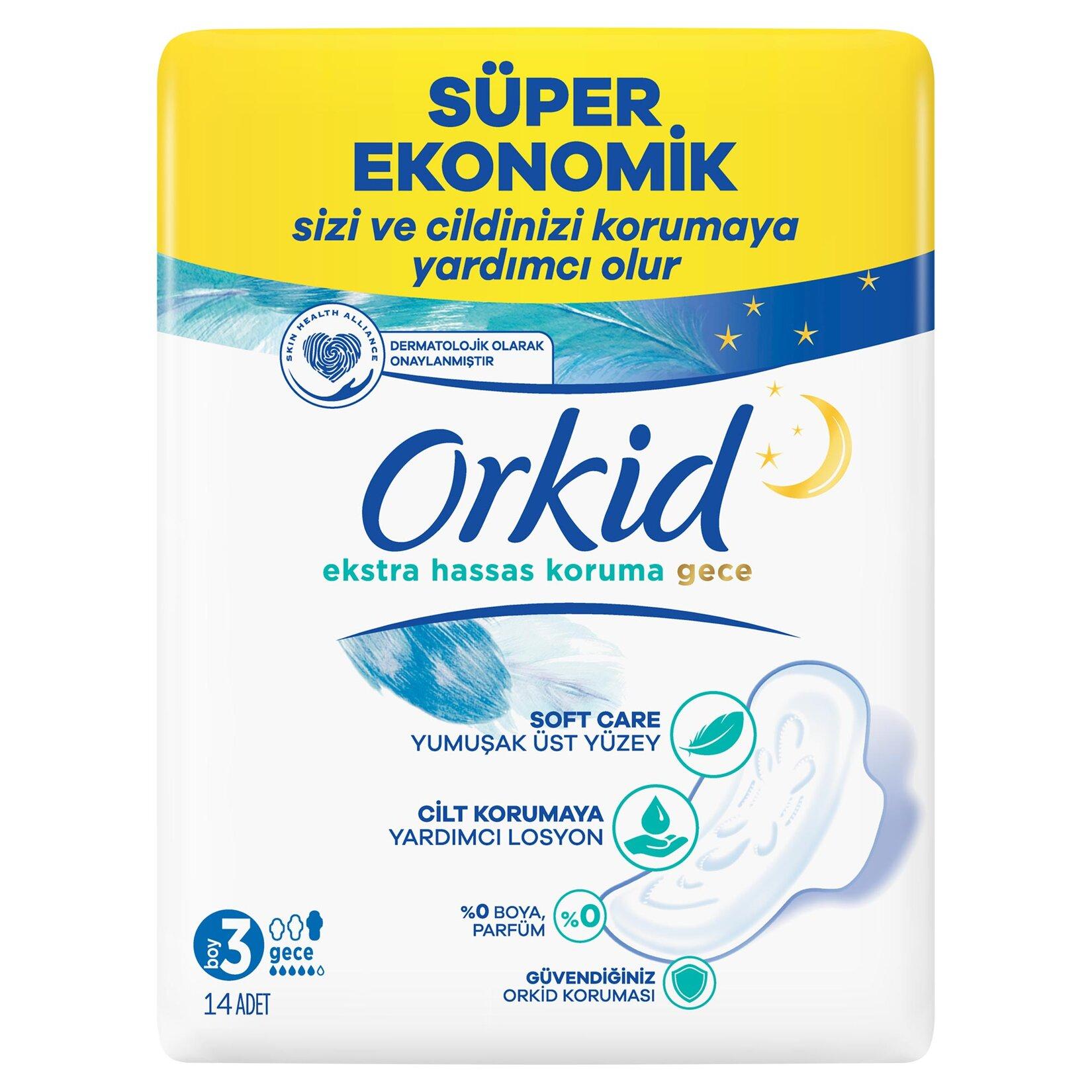 Orkid Ekstra Hassas Koruma Ped Gece 28x6 168 Adet