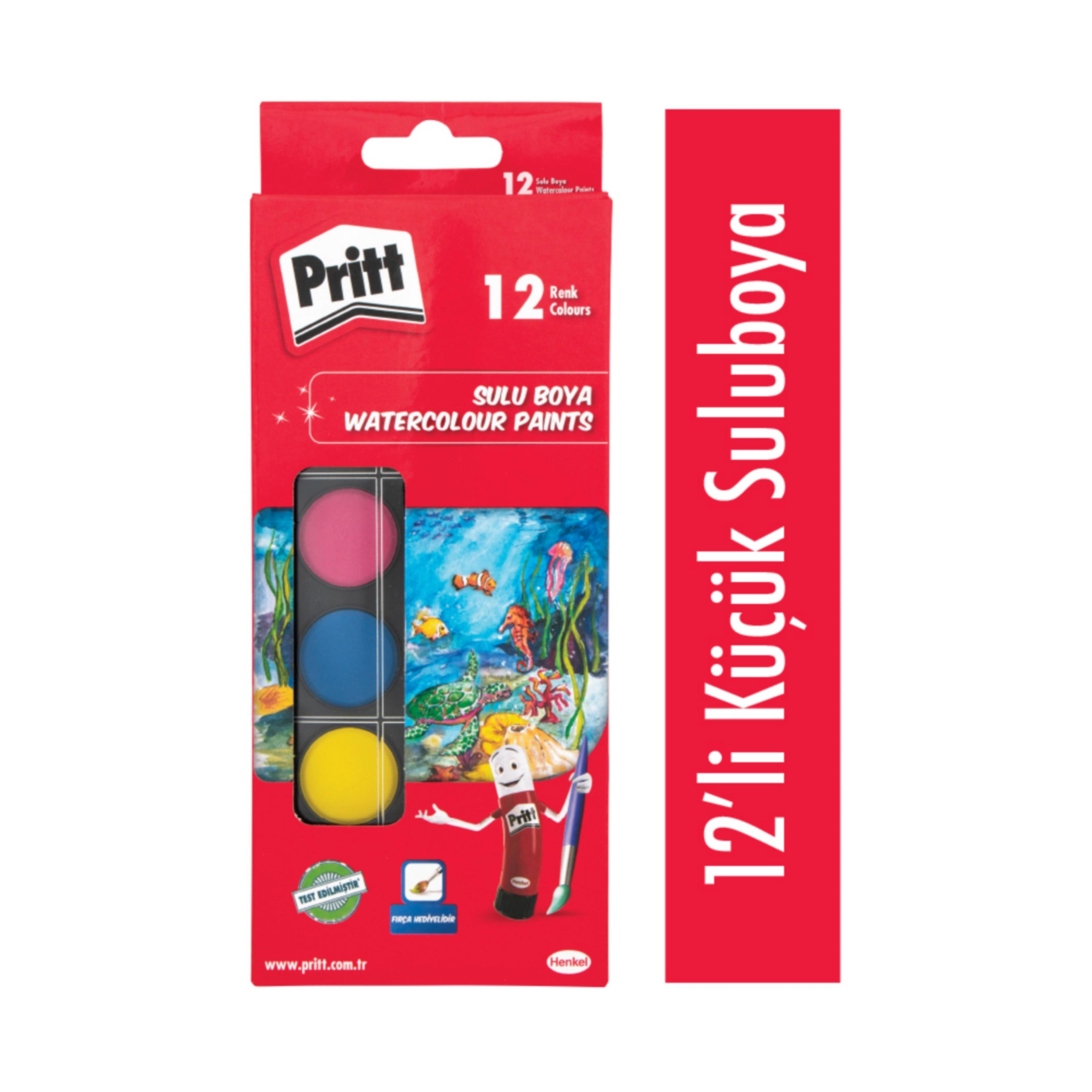 Pritt Boyama Seti (12 li Sulu Boya+ 12 li Kuru Boya+ 12 li Keçeli Kalem Boya + Pritt Yapıştırıcı)
