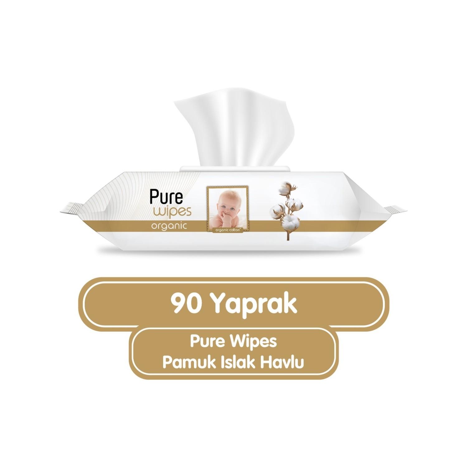 Pure Wipes Organik Islak Havlu Mendil 90x12 1080 Yaprak