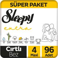 Sleepy Extra Süper Paket Bebek Bezi 4 Beden 96 Adet