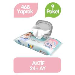 Uni Baby İlk Adım Islak Havlu  Mendil 52x9 468 Yaprak