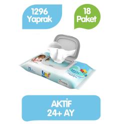 Uni Baby Aktif Islak Mendil 72'li 72x24 1728 Yaprak