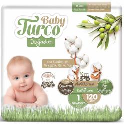Baby Turco Doğadan 1 Numara Newborn 2-5 Kg  40x3 120 Adet