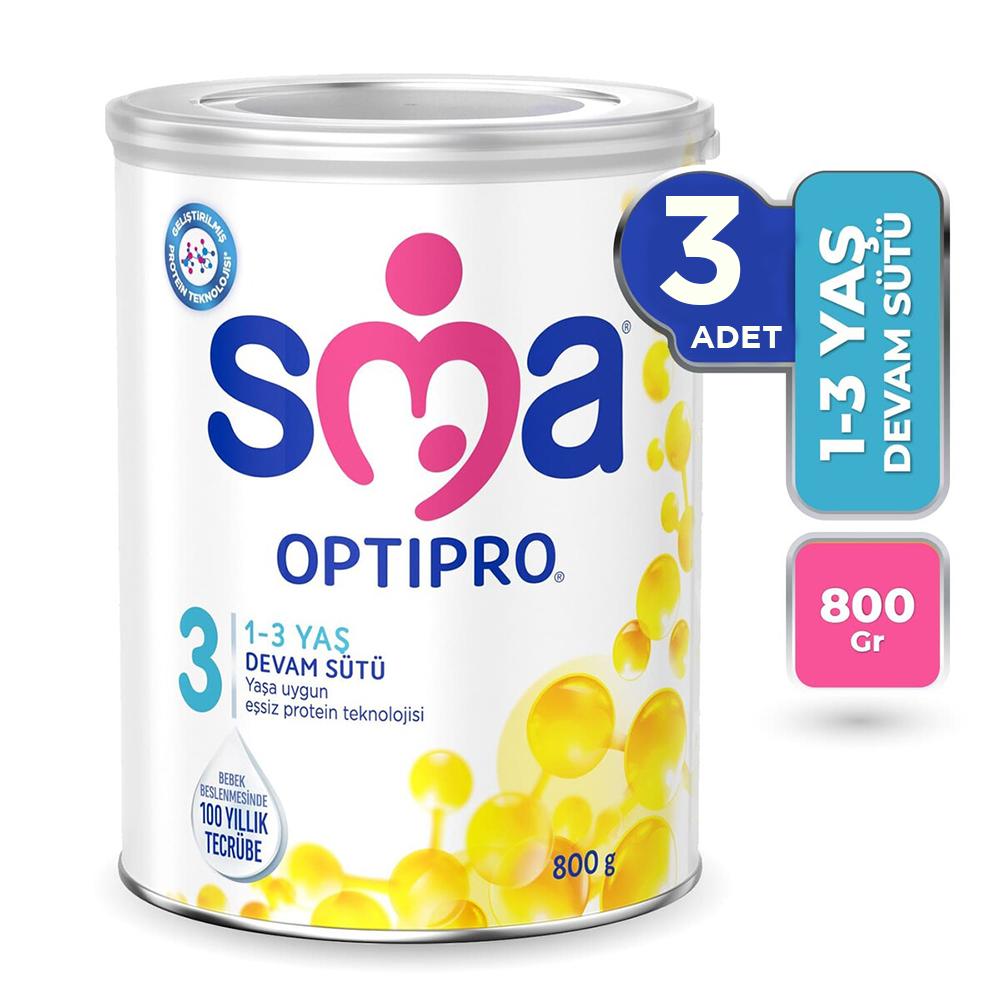 SMA Optipro 3 Bebek Maması 800 gr 3 Adet