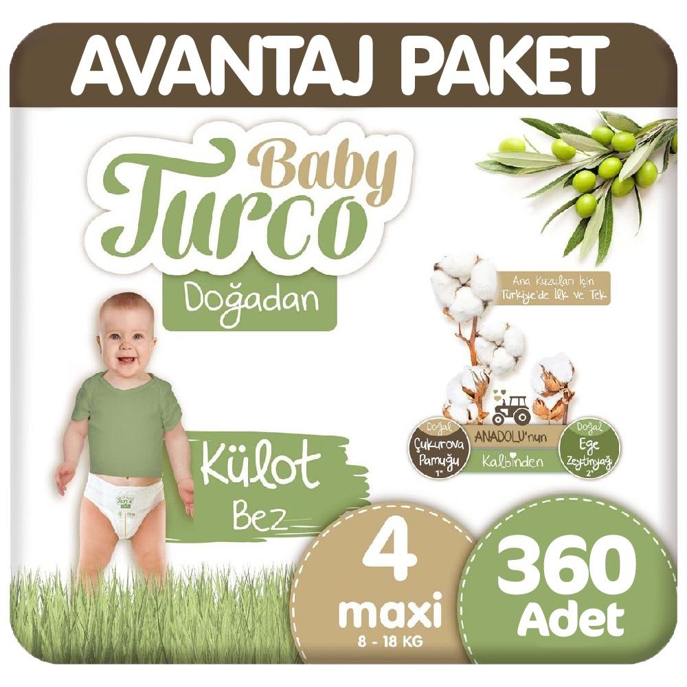 Baby Turco Doğadan Avantaj Paket Külot Bez 4 Beden 90x4 360 Adet