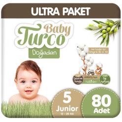 Baby Turco Doğadan Ultra Paket 5 Beden Bebek Bezi  80 Adet