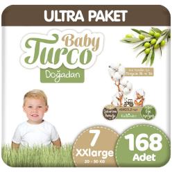Baby Turco Doğadan Ultra Paket 7 Beden Bebek Bezi  56x3 168 Adet