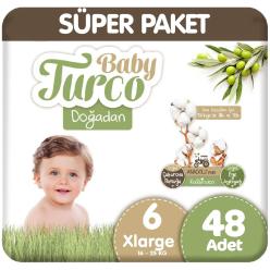 Baby Turco Doğadan Süper Paket 6 Beden Bebek Bezi 48 Adet