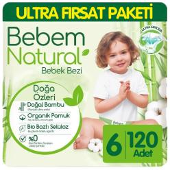Bebem Natural Bebek Bezi Ultra Fırsat Paketi 6 Beden 60x2 120 Adet