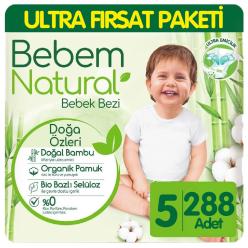Bebem Natural Bebek Bezi Ultra Fırsat Paketi 5 Beden 72x4 288 Adet