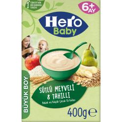 Hero Baby Sütlü Meyveli 8 Tahıllı Kaşık Mama 400 gr 2'li Paket
