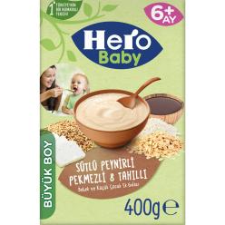 Hero Baby Sütlü Peynirli Pekmezli 8 Tahıllı Kaşık Mama 400 gr 2'li Paket