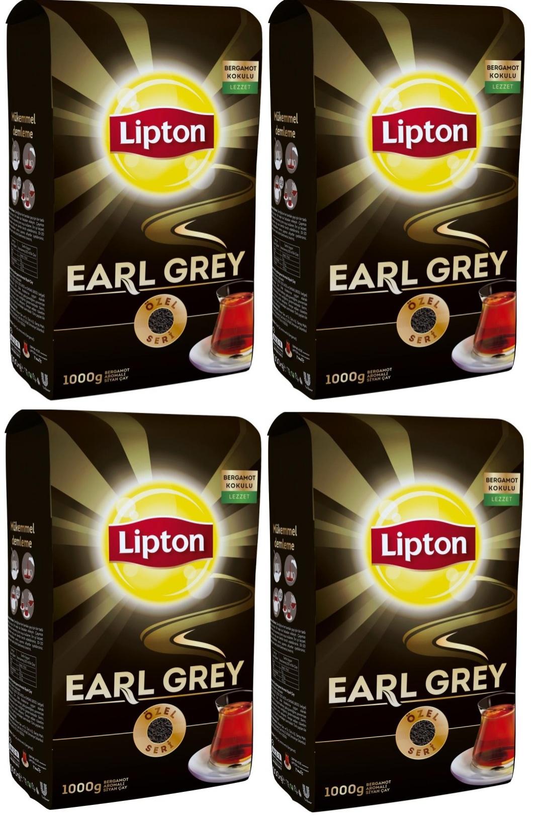 Lipton Earl Grey Bergamot Aromalı Siyah Çay 1000 gr (4 Paket)