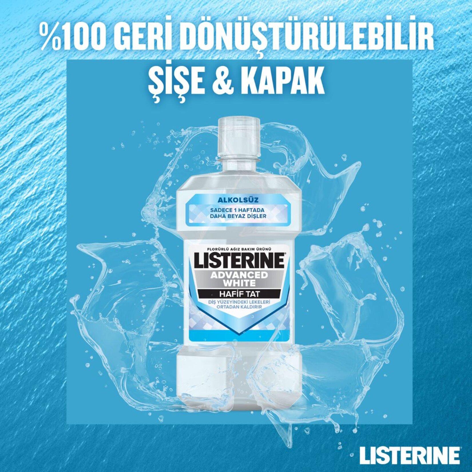 Listerine Advanced Whıte Hafif Tat Alkolsüz Ağız Bakım Suyu 500x2 1000 Ml