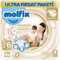 Molfix Pure Soft Ultra Avantaj Bebek Bezi 6 Beden 54x4 216 Adet
