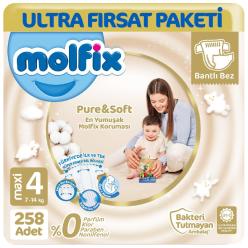 Molfix Pure Soft Ultra Avantaj Bebek Bezi 4 Beden 86x3 258 Adet