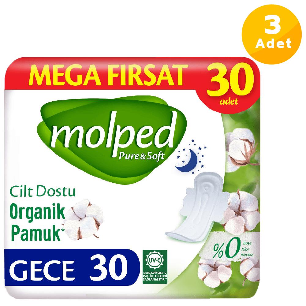 Molped Pure Soft Gece Mega Fırsat Paketi 30'lu 3 Paket