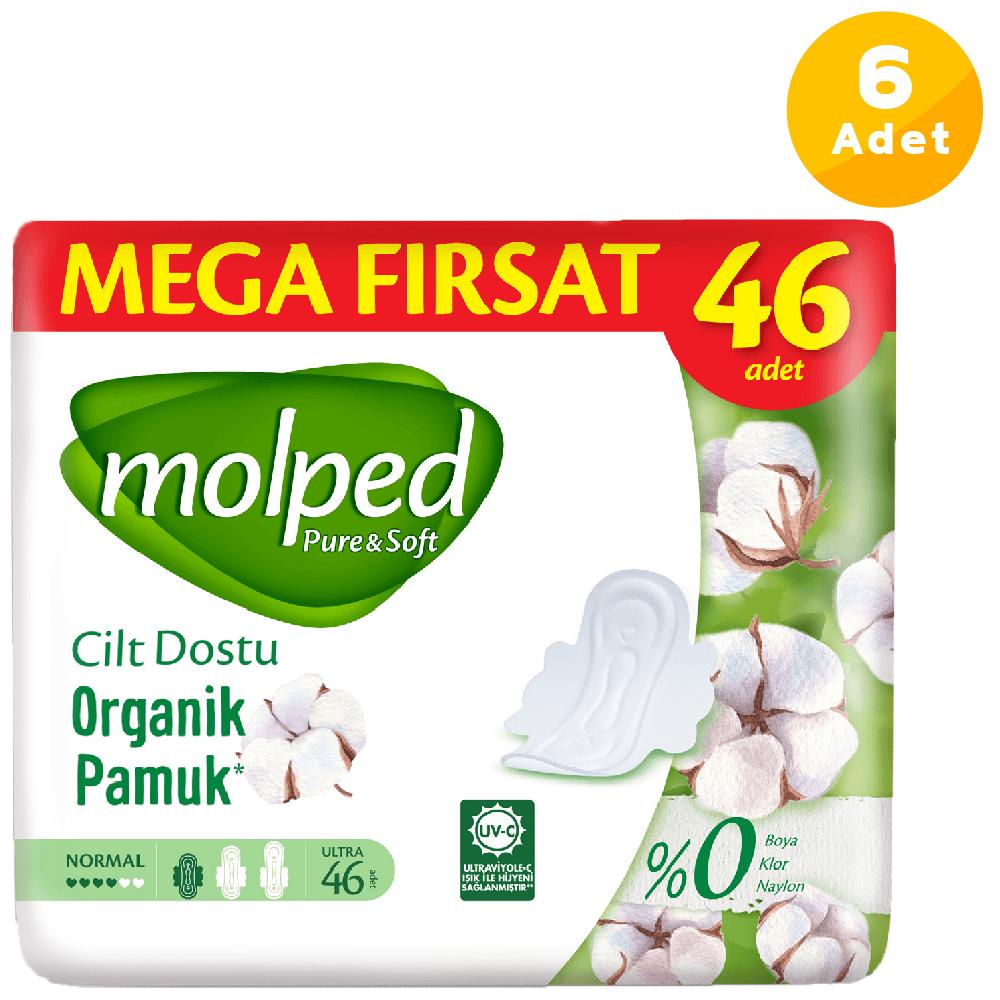 Molped Pure Soft Hijyenik Ped Normal Mega Fırsat 46'lı 6 Paket