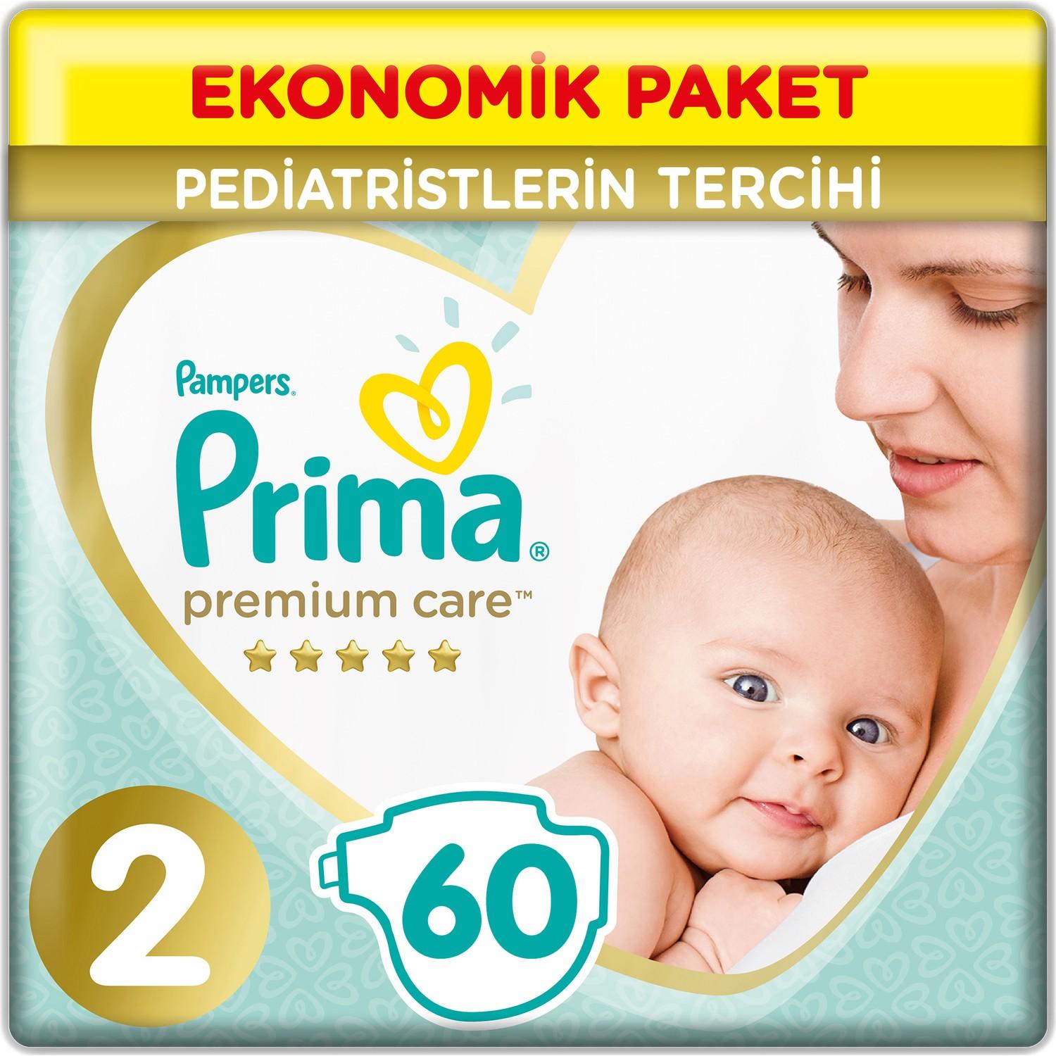 Prima Premium Care 2 Beden Bebek Bezi Yenidoğan 60 Adet