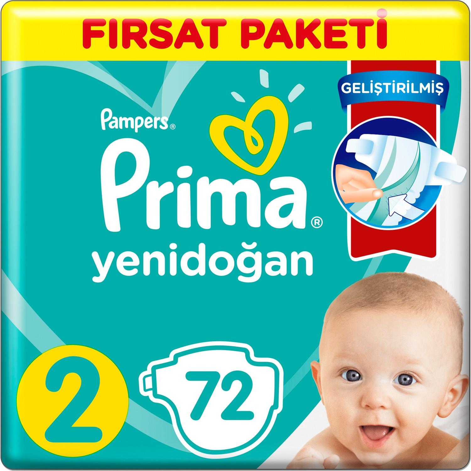 Prima Bebek Bezi 2 Beden Yenidoğan Fırsat Paketi 72 Adet