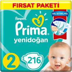 Prima Bebek Bezi 2 Beden Yenidoğan Fırsat Paketi (3*72) 216 Adet