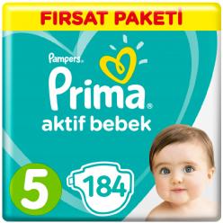 Prima Aktif Bebek 5 Numara Fırsat Paketi 11-16 Kg 184 Adet