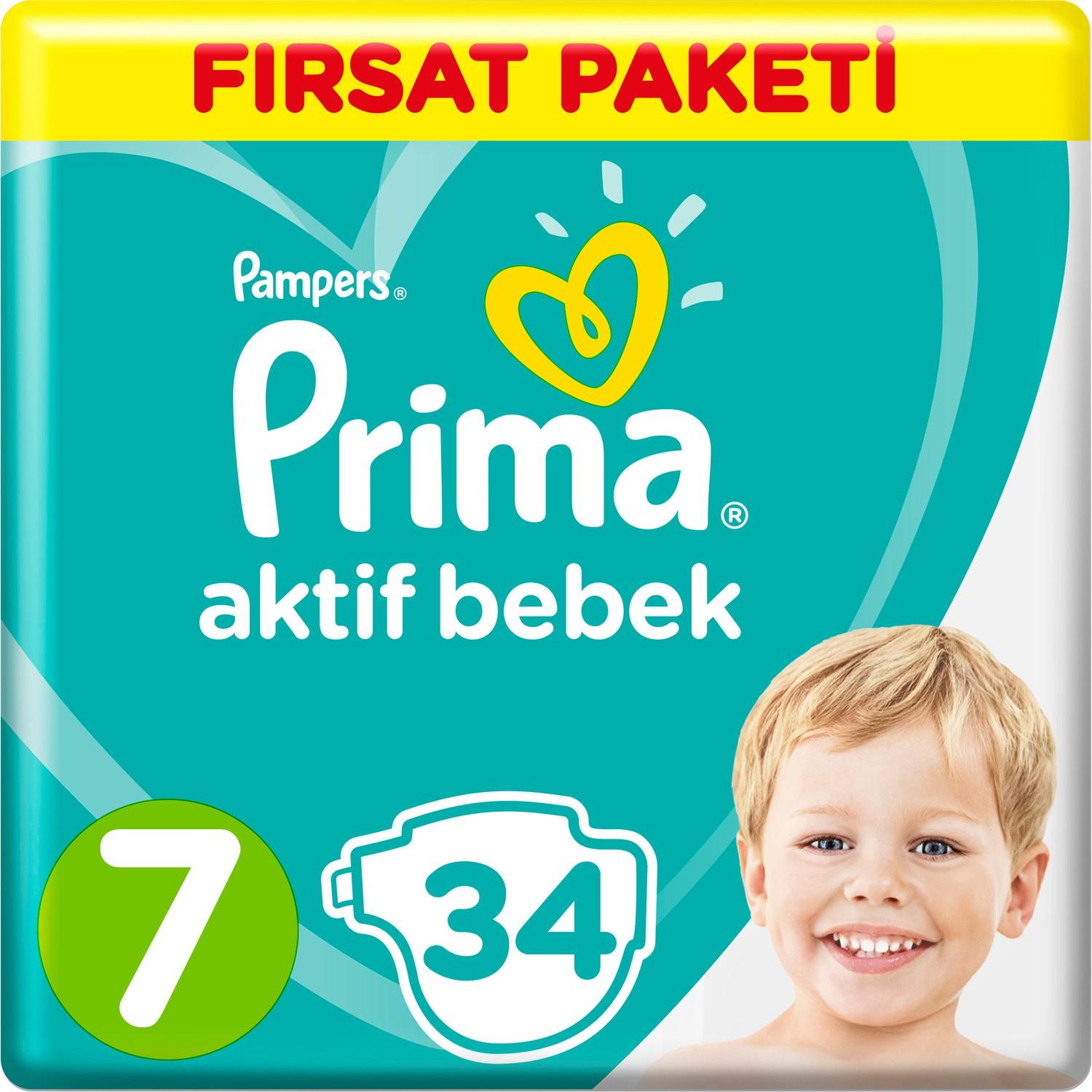 Prima Bebek Bezi 7 Beden Fırsat Paketi 15+ Kg 34 Adet