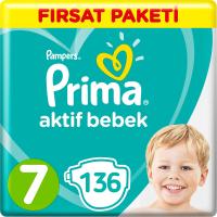 Prima Bebek Bezi 7 Beden Fırsat Paketi 15+ Kg (4*34) 136 Adet