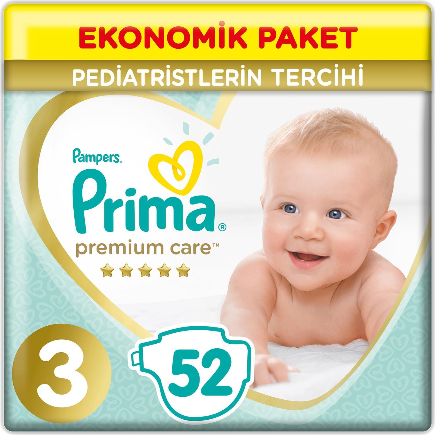 Prima Premium Care 3 Beden Ekonomik Paket 6-10 Kg 52 Adet