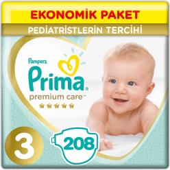 Prima Premium Care 3 Beden Ekonomik Paket 6-10 Kg (4*52) 208 Adet