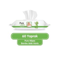 Pure Wipes Organik Bambu Islak Havlu Mendil 60 Yaprak