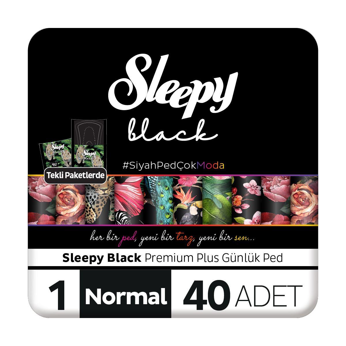 Sleepy Black Premium Plus Günlük Ped Normal 40x5 200 Adet Ped