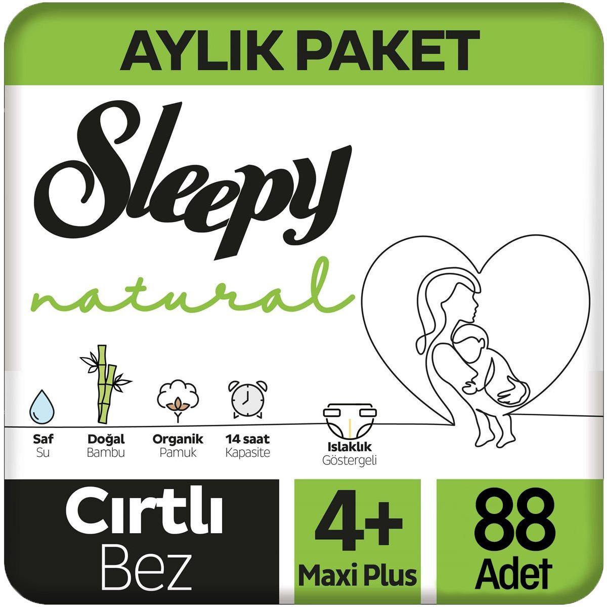 Sleepy Natural Bebek Bezi 4+ Beden 88 Adet