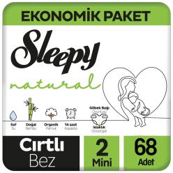 Sleepy Natural Bebek Bezi Ekonomik Paket 2 Beden 68 Adet