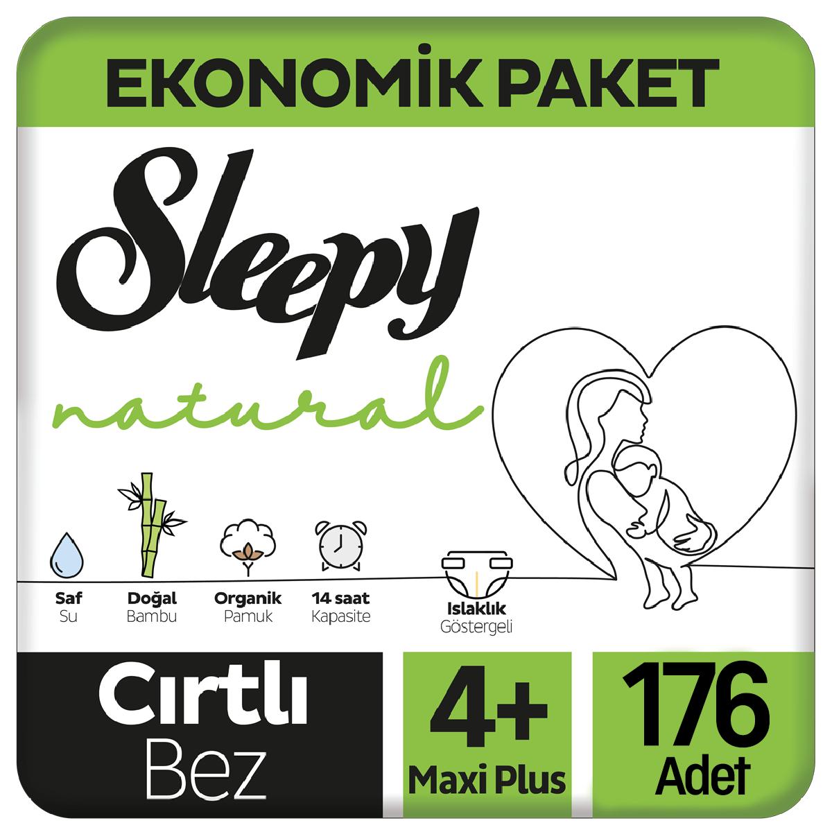 Sleepy Natural Bebek Bezi Ekonomik Paket 4+ Beden 44x4 176 Adet