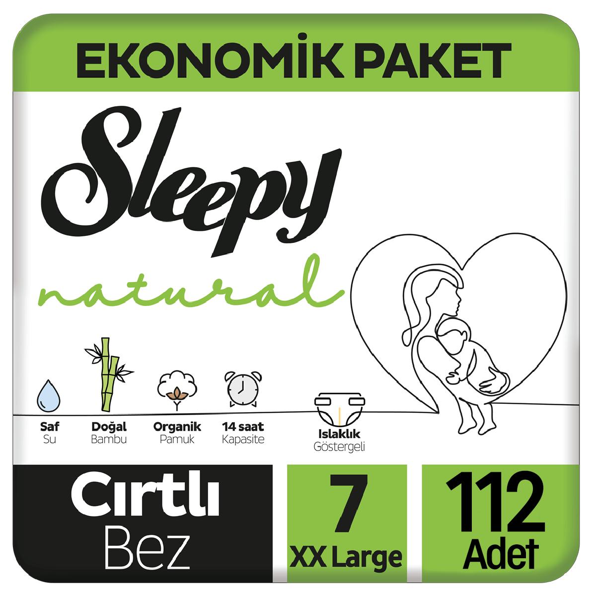 Sleepy Natural Bebek Bezi Ekonomik Paket 7 Beden 28x4 112 Adet