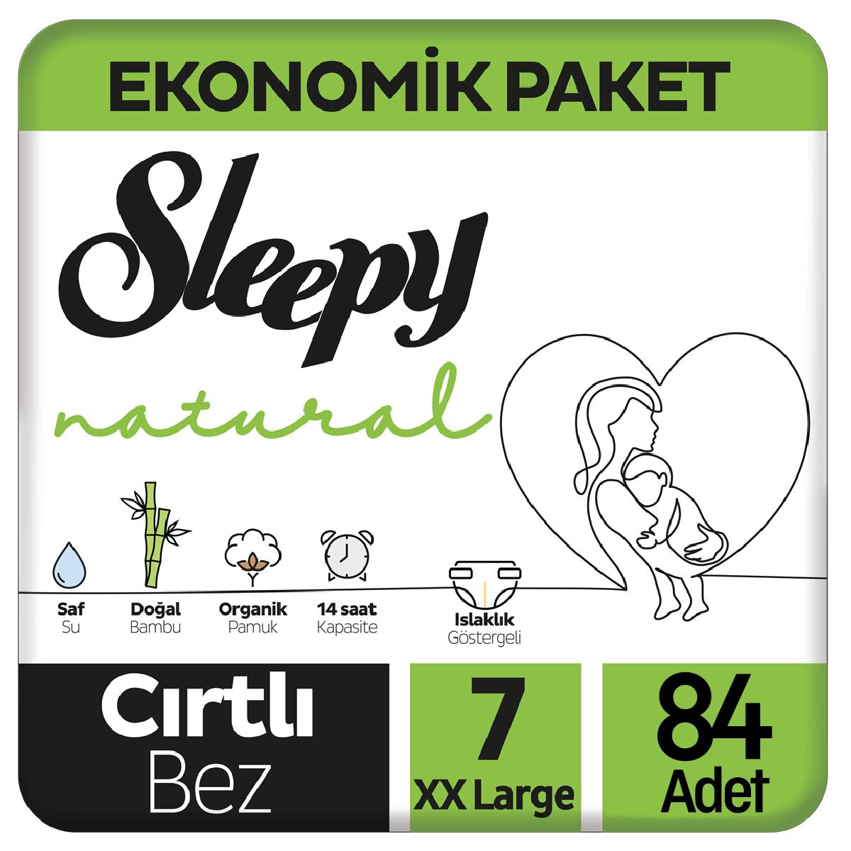 Sleepy Natural Bebek Bezi Ekonomik Paket 7 Beden 28x3 84 Adet