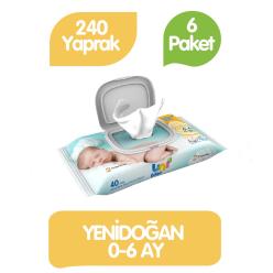 Uni Baby Islak Mendil Yenidoğan 6'lı  40*6 240 Yaprak